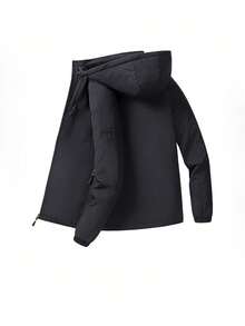 Jackets For Men,Men's Autumn/Winter Outdoor Casual Jacket, Plus Size, Medium-Length, Fleece-Lined, Thickened, Waterproof And Breathable Coat. - Lớp lót lông cừu màu đen - Xem 2