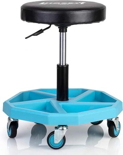 Bürostuhl 195N-4; Robuste Konstruktion mit Vierkantrohrrahmen; 5 leichtgängige 75-mm-Rollen; Höhenverstellbar von 430 bis 550 mm; Maximale Belastbarkeit: 150 kg; Großes 350-mm-Sitzkissen