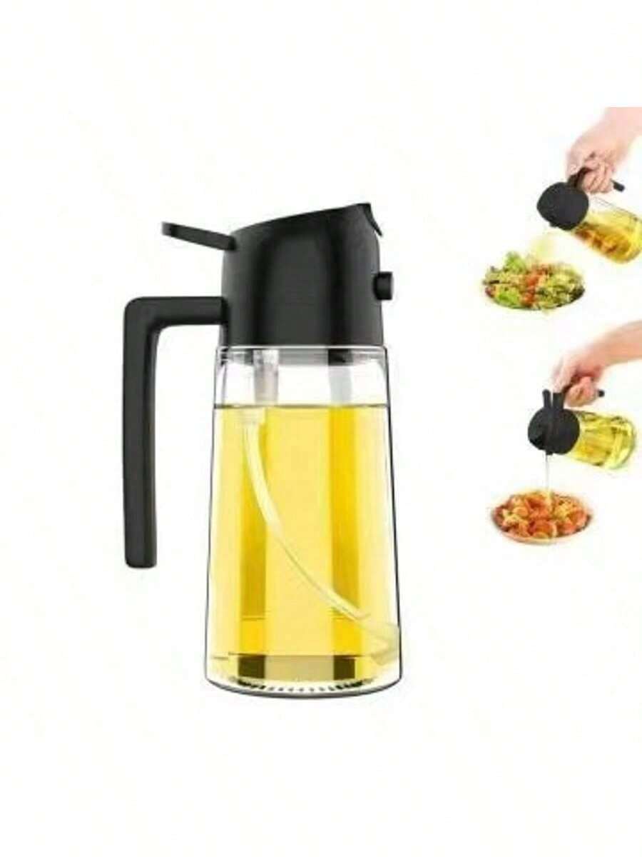 1pc Automatic Open-Close Oil Sprayer, Glass Oil Spray Bottle, Gravity Oil Bottle, Leak-Proof Olive Oil/Vinegar Storage Bottle, Suitable For Cooking, Baking, Salad, Grilling, Kitchen Tool - Multicolor - View 1