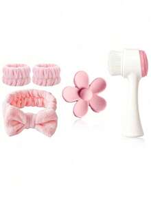 3/5/6/10pcs/Set Facial Beauty Massage Tools Cleansing Kit - Roller, Scraper, Brush, Hair Band, Wristband, Hair Clips, Hair Ties, Toiletry Bag, Bulk Grooming Tools Set - Multicolor - View 15