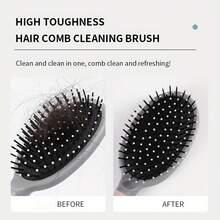 1pc Two-In-One Comb Cleaning Brush For Air Cushion Airbag Comb, Hair Cleaning Hook Claw Comb, Crevice Cleaning Tool, Curling Comb Cleaner, Reusable Hair Comb Crevice Cleaning Brush, Compact And Easy To Carry - màu xanh da trời - Xem 5
