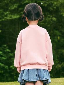 Balabala Young Girl' Sweatshirt, Unisex Long Sleeve Spring Top 2026 - Pink - View 3