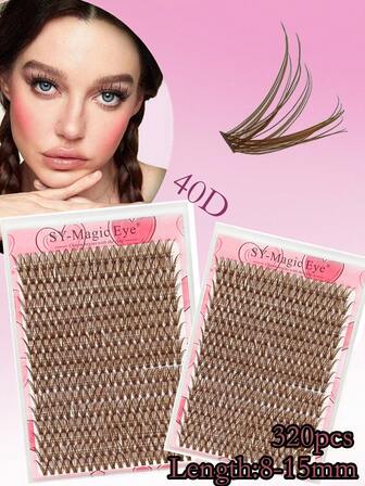 1 caja de extensiones de cabello térmicas de 40D gruesas y afelpadas de color marrón