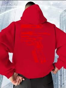 Sudadera con Capucha para Hombre - Rojo - Ver 1