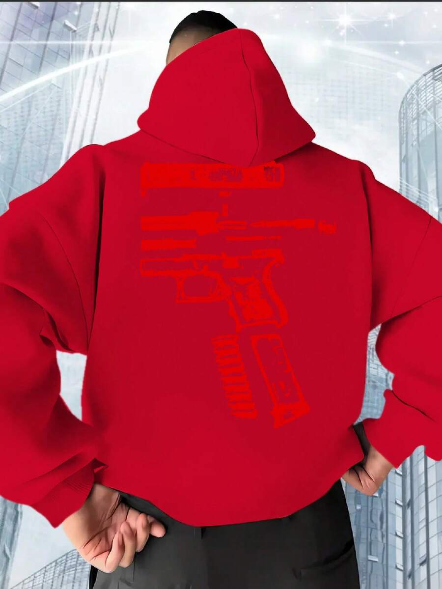 Sudadera con Capucha para Hombre - Rojo - Ver 1