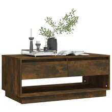 vidaXL Tavolo basso Chêne fumé 102,5x55x44 cm Bois d'ingénierie - Castano - Visualizzare 7