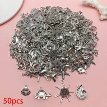 20/50/100件装KC镀金海洋主题吊坠套装（款式随机） - DIY首饰制作套装，适用于项链、手链和耳环 - 均碼 - 查看 17