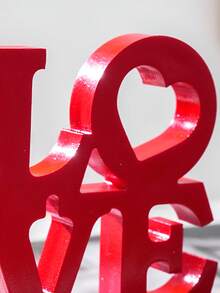 1 Stück minimalistischer roter zweischichtiger LOVE Buchstaben Dekor, dekorativer Tischaufsteller für Innenräume, geeignet für Valentinstag, Hochzeitstag - Rot - Übersicht 10