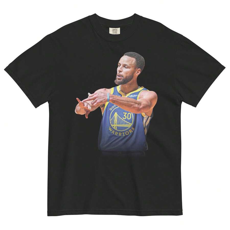 Curry T-Shirt_ Golden State Warriors, Ring-Spun Cotton - màu đen - Xem 1