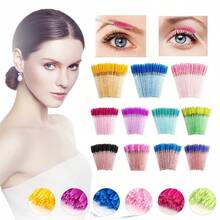 100pcs/200pcs Disposable Mascara Wands, Eyelash Brushes, Suitable For Eyebrows, Eyelash Extensions, Eyebrow Brush, Eyeshadow Brush, Makeup Brushes - Pink - View 7