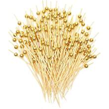 400/300/200/100/50/10pcs Set Golden Elegant Toothpicks, Suitable For Appetizers, Gold Cocktail Decorations, Party Decorations, Appetizer Skewers (Can Be Used For BBQ, Sandwiches, Burgers, Fruits, Etc.) - Gold - View 3