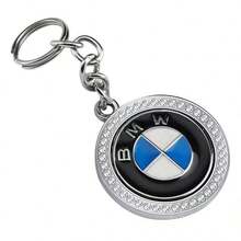 1个闪亮钻石宝马钥匙扣 - 时尚汽车配饰，镶嵌闪耀钻石，配有金色金属环和链条。完美的女士时尚配饰。时尚钥匙扣 | 闪亮设计 | 独特单品