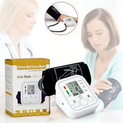 1 set of blood pressure monitor and its accessories, a universal and accurate blood pressure measuring instrument for both men and women, a wrist-type blood pressure monitor with an LED display in white color / equipped with a large-sized LED display, made of ABS material with sturdy and durable structure, featuring multiple functions such as precise blood pressure measurement, voice alarm function, pulse monitoring, blood pressure monitoring, vital sign monitoring, etc., professional style / European style / German style blood pressure monitor, LED display wrist-type blood pressure monitor / digital blood pressure monitor / pulse oximeter / pulse monitor / blood pressure monitor / arm-type monitor / Maumann blood pressure monitor / portable blood pressure monitor, suitable for all human health tests, suitable for home use and portable blood pressure monitoring during travel, the perfect choice for the best health instrument for Father's Day and Mother's Day!