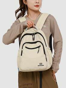 Fashionable, Versatile, Comfortable Large Capacity New Classic Graduation/Back To School Gift Backpack, Suitable For Casual, Travel, Ideal For Graduates - Beige - View 2