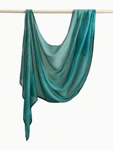 قطعة واحدة وشاح رأس نسائي بطبعة مائية بوهيمية، وشاح رأس مسلم للوقاية من الشمس، وشاح شال أنيق متعدد الاستخدامات مناسب للارتداء اليومي - تدرج اللون الأخضر - مشاهدة 5