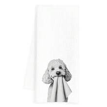 Poodle Gifts Hand Towels, Poodle Dog Bathroom Decor, Funny Dog Hand Towels For Guest Bathroom Decor, Poodles Gifts For Women, 16x24 Inch - 貴賓犬 - 查看 2