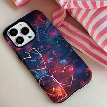 Funda para teléfono: Funda de película dos en uno con patrón de corazón temático del Día de San Valentín, diseño robusto de doble capa que proporciona excelente protección, duradera y a prueba de golpes, adecuada para iPhone 17/16e/16/15/14/13/12/11/8/7/X/XS/XR/Plus/Pro Max/SE2/SE3, regalo ideal de cumpleaños y Navidad - Colores mixtos - Ver 6