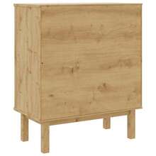 vidaXL Cómoda OTTA castanho e cinzento 76,5x39,5x90 cm Bois de pin massif - Cinza - Ver 8