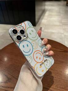 1个彩色笑脸印花加厚防震透明手机壳，兼容 17 Pro/17 Air/17/17 Pro Max/16/11/16 Pro/16 Plus/16 Pro Max/16 e/15 Pro Max/13/14/12/XS/XR/7G/8P、Galaxy、Redmi