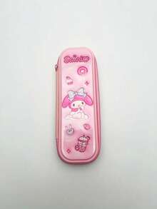 1pc Sanrio 3D Pencil Case, Large Capacity Polyester Stationery Box, Printed With Kuromi And Cinnamon Roll Patterns, Creative Cartoon Student Storage Box, Great Gift, Back To School Present,Bag