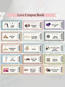 Valentine's Day Couple Discount Coupons And Stamps, Boyfriend Coupon Book, Boyfriend Valentine's Day Gift Coupon Book, Birthday Anniversary Discount Coupons, Birthday Gift, Valentine's Day Gift - Multicolor - View 4