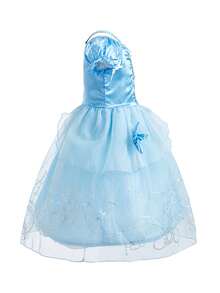 8pcs/Set Light Blue Girls Bubble Floral Sheer Floral Dress Accessories Set, Children Role Play Dress Up Costume For Party, Christmas, Halloween - Light Blue - View 3