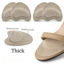 4pcs Sandals Anti-Slip Stickers Leather Forefoot Pad Women High Heels Pain Relief Insert Insoles Toe Cushion Foot Care Shoes Pad-ASDF - 杏色-6毫米 1對 - 查看 10
