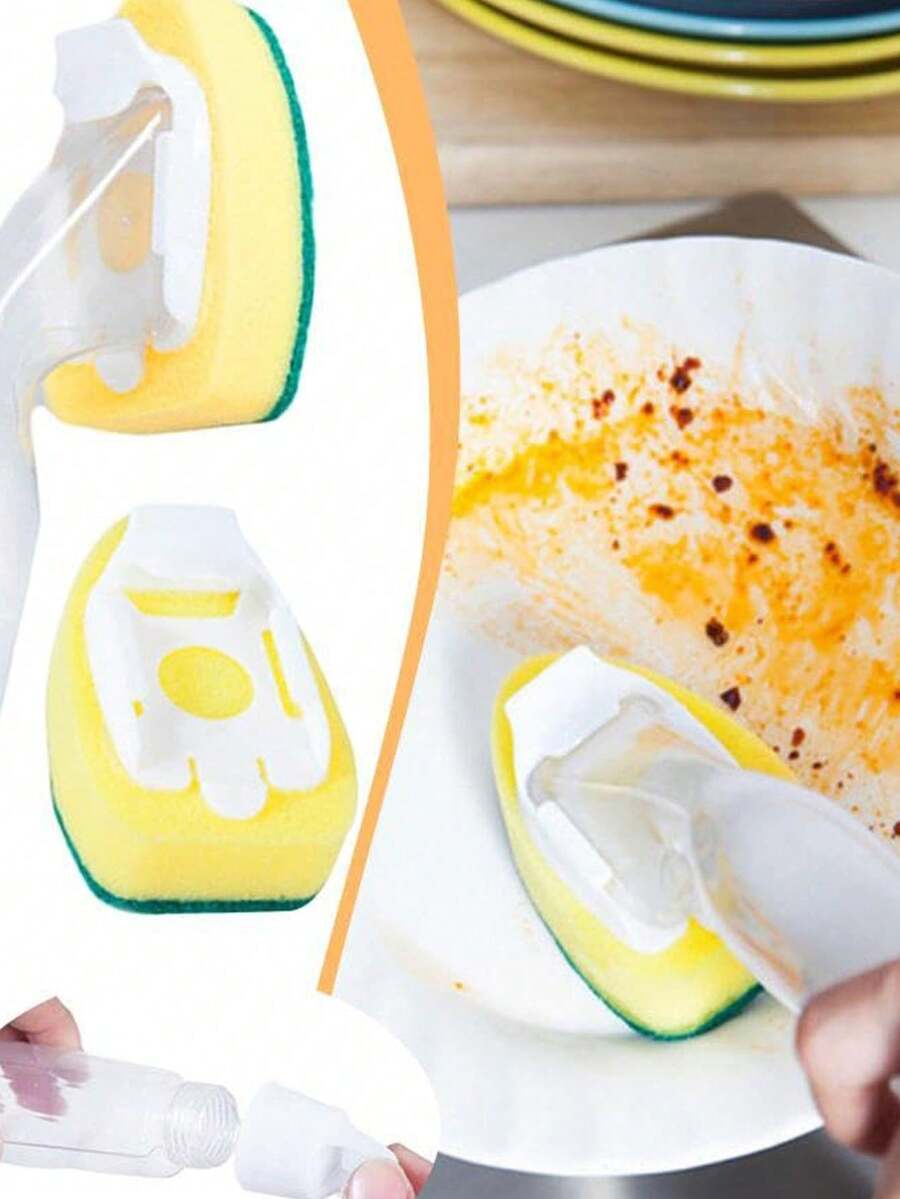 Multi-Functional Cleaning Sponge, Cleaning Brush, Sponge Brush, Suitable For Pots, Pans And Bowls - Multi-Functional Household Cleaning Tools - Dish Brush, Kitchen, Bathroom, Home Goods, Household Kitchen Cleaning Dishwashing Tools