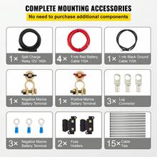 Relés - Kit 100A12V, 140A110A 4 metros, 110A, 1 metro, 2 metros - Ver 3