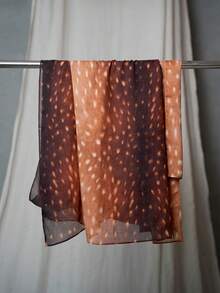 1条新款印花围巾，高端渐变大理石水彩印花，优雅女士头巾，柔软材质，多功能防晒/防风围巾披肩，适合日常生活/节日/派对，可作为阿巴雅配饰或女士面纱搭配连衣裙。