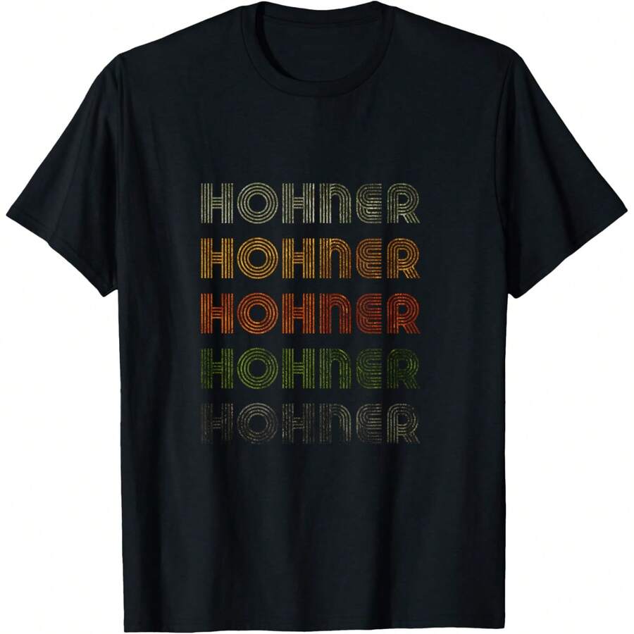 Love Heart Hohner Tee Grunge Vintage Style Black Hohner T-Shirt - Black - View 1