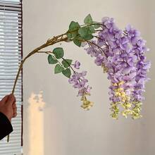 1 pièce Guirlande de fleurs de glycine artificielles Fleurs suspendues Fausse fleur Chaîne pour décoration de printemps et d'été Style bohème Décoration de maison, de fête, de mariage DIY Fleur décorative Cadeau idéal pour la Saint-Valentin et la Fête des Mères Parfait pour les vacances, l'intérieur, l'extérieur, l'anniversaire, la chambre, le jardin, la décoration de bureau - Multicolore - Voir 10