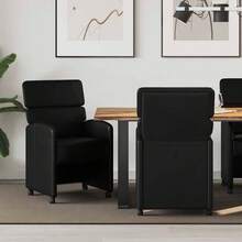 vidaXL Poltrone da Sala da Pranzo con Roues 2 pz Nere 58 x 65 x 98 cm - nero - Visualizzare 2