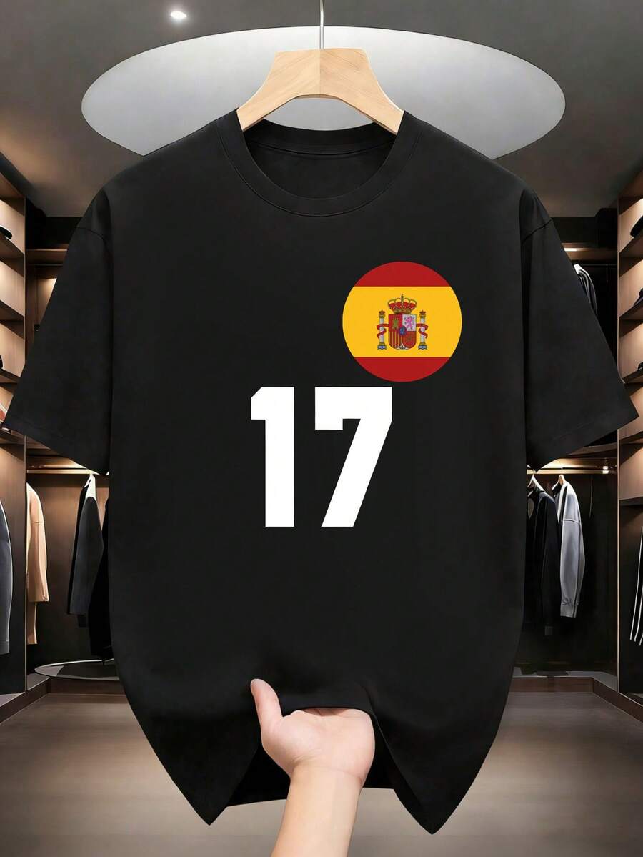 2026 Tshirt My And Best & MVP Player In My Mind Is In Number 1 Spain Soccer Tshirt Fashional Graphic Tops Black Round Neck Couple Tee Outfits Men-Shirt - 黑色 1pcs MEN9 - 查看 1
