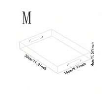 透明亚克力带把手收纳托盘，适用于派对活动、家居使用、咖啡桌、梳妆台、厨房台面等多种场合。 - 無色 - 查看 12