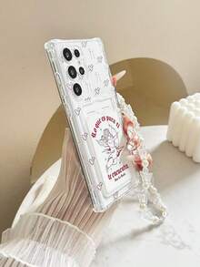 心形彩绘透明卡包软硅胶全包防摔手机壳，附赠串珠手链配件，兼容 17 Pro/17 Air/17/17 Pro Max/16/11/16 Pro/16 Plus/16 Pro Max/16 e/15 Pro Max/13/14/12/XS/XR/7G/8P、Galaxy S25/S25 Plus/S25 Ultra/A16/A36/A26/A56/A50/A12/A32、11/12 Pro/12/12 X/13 Pro/14 Pro/15 Pro、Redmi 10/9/Note9/12c/Note11 Pro/Note8 Pro - 彩色 - 查看 3