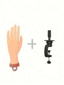 Nail Art Practice Hand Model Stand Set - Realistic Palm & Flexible Fingers, Suitable For Nail Training - Multicolor - View 3