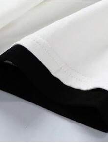 GRDR 男士夏季字母标语印花圆领二合一短袖T恤，休闲款 - 白色 - 查看 5