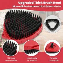 2 Pack Scrub Brush Attachment Compatible With O Cedar EasyWring Microfiber Spin Mop 1 Tank System, Upgraded Floor Scrubber Mop Replace Head, More Bristles Brush Heads For Kitchen, Deck And Bathroom - 紅色 - 查看 4