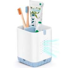 Boperzi Toothbrush And Razor Holder For Bathrooms - Countertop Organizer With Drainage, Anti-Slip  Toothpaste Caddy For Electric Toothbrush, Shower, Vanity - Blue - Blue&White - View 2