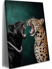 Arte de pared en lienzo de guepardo divertido, decoración de pared verde esmeralda, estética de leopardo, imágenes de arte vintage, impresión de animales, póster de pantera negra, pintura moderna para decoración de apartamentos y dormitorios, cuadros decorativos para sala, póster, con marco, pósteres, cuadros para la pared, marcos para cuadros, cuadro, virgen de guadalupe, salas - transparente - Ver 1