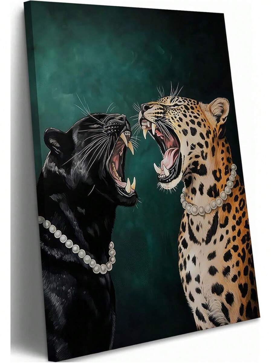 Arte de pared en lienzo de guepardo divertido, decoración de pared verde esmeralda, estética de leopardo, imágenes de arte vintage, impresión de animales, póster de pantera negra, pintura moderna para decoración de apartamentos y dormitorios, cuadros decorativos para sala, póster, con marco, pósteres, cuadros para la pared, marcos para cuadros, cuadro, virgen de guadalupe, salas - transparente - Ver 1