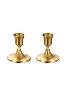 2/4/6/12 piezas Portavelas de cono, Dorado/Plateado, Adecuado para decoración de mesa, recepción de bodas, Navidad chimenea o decoración del hogar - Multicolor - Ver 22