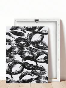 1幅复古艺术海报，黑色嘴唇图案，报纸背景，镜面球，高跟鞋，嘴唇，字体“做自己的糖爹”，油画艺术，海报印刷，适用于卧室、客厅、餐厅、厨房、书房、浴室、走廊、酒吧、咖啡馆、宿舍装饰，是送给朋友的理想礼物，墙面艺术，家居装饰，房间装饰帆布画，无框礼物，生日和毕业礼物