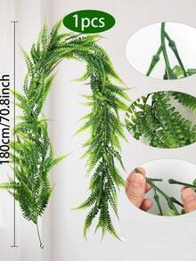 1/3件装人造波士顿蕨叶藤蔓，仿真绿植蕨类花环，塑料仿真悬挂植物叶片，适用于家居、厨房、户外、餐厅、婚礼、派对、情人节、母亲节、感恩节、生日装饰 - 彩色 - 查看 10