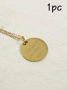 半件套个性化刻字吊坠项链，定制姓名硬币项链，定制珠宝吊坠项链，返校礼物，可定制首字母吊坠，父亲节礼物，母亲节礼物，情人节礼物，奶奶礼物，伴娘礼物，新娘送礼会礼物，结婚礼物，生日礼物