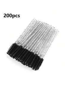 100/70/50 szt. szczoteczek do rzęs, szczoteczek do tuszu do rzęs (z pojemnikiem), elastyczne jednorazowe szczoteczki do brwi, szczoteczki do przedłużania rzęs, szczoteczki do brwi, szczoteczki do oleju rycynowego (nie wszystkie produkty posiadają butelki) (dostępne w wielu kolorach) - Czarne - Zobacz 13