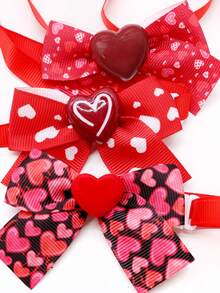 1/2/10 Stücke Valentinstag Liebe Haustier Krawattenhalsbänder, süße Liebe/Lippenabdruck/Fliege/Ein Pfeil Doppelherz/Ziegelstein Liebe/Kuchenelement, schaffen Sie eine festliche Atmosphäre für geliebte Haustiere, Dekoration, Welpen Verkleidung, Date/Party/Alltag Verkleidung sofort süß im Fokus, Katzen und Hunde vielseitige Verkleidung - Verschiedenfarbig - Übersicht 5