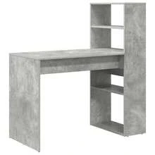 vidaXL Bureau Gris béton 113 x 54 x 120 cm Bois d'ingénierie - Gris - Voir 2