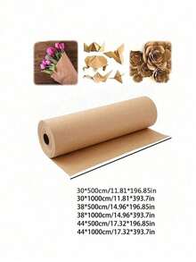 1Rolls Brown Gift Wrapping Paper, Birthday Figurine Making Paper, Flower Gift Wrapping Paper, DIY Making Wrapping Paper, DIY Creative Making Paper - Multicolor - View 8